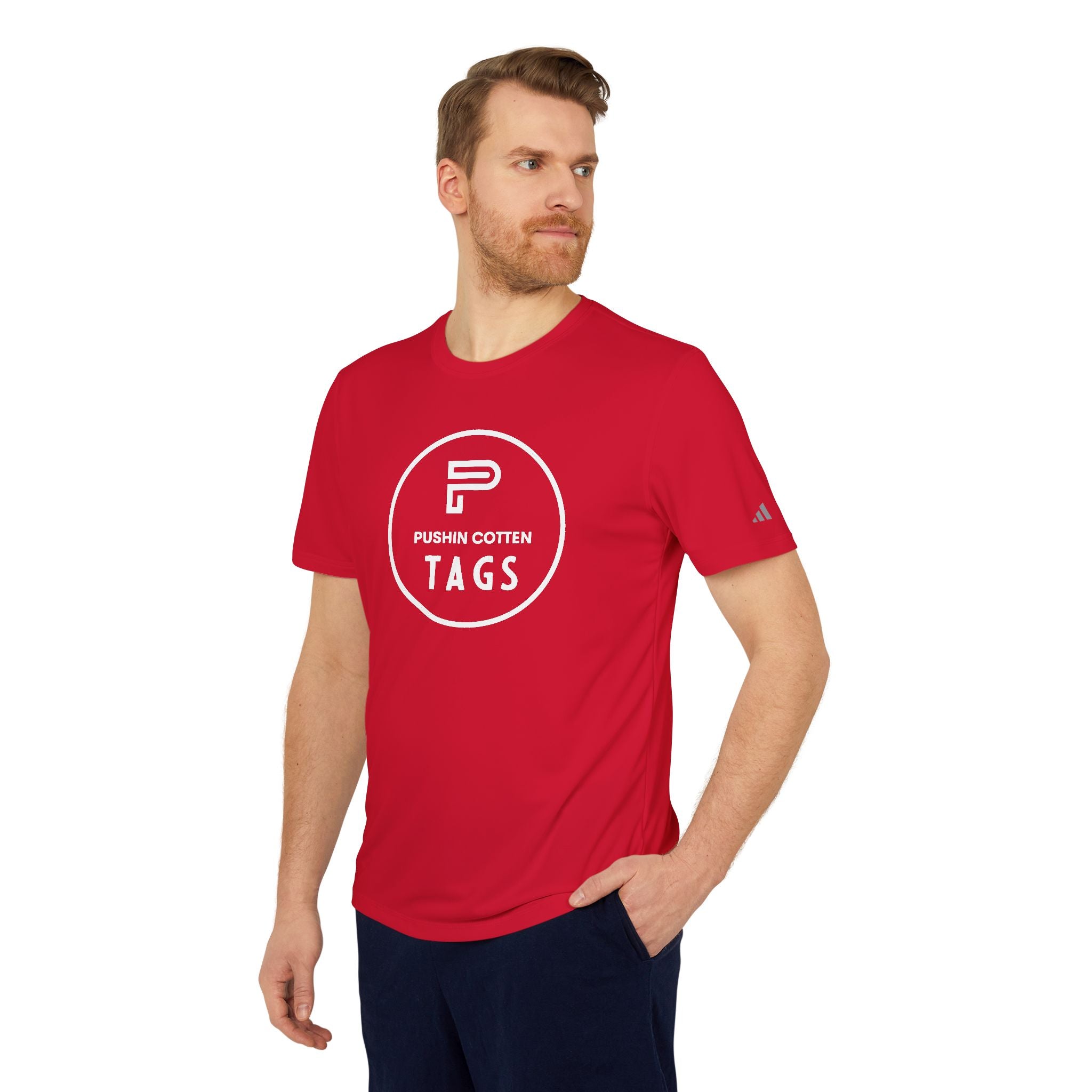 Sport T-shirt with Pushin Cotten Tags Royalty logo and adidas arm logo