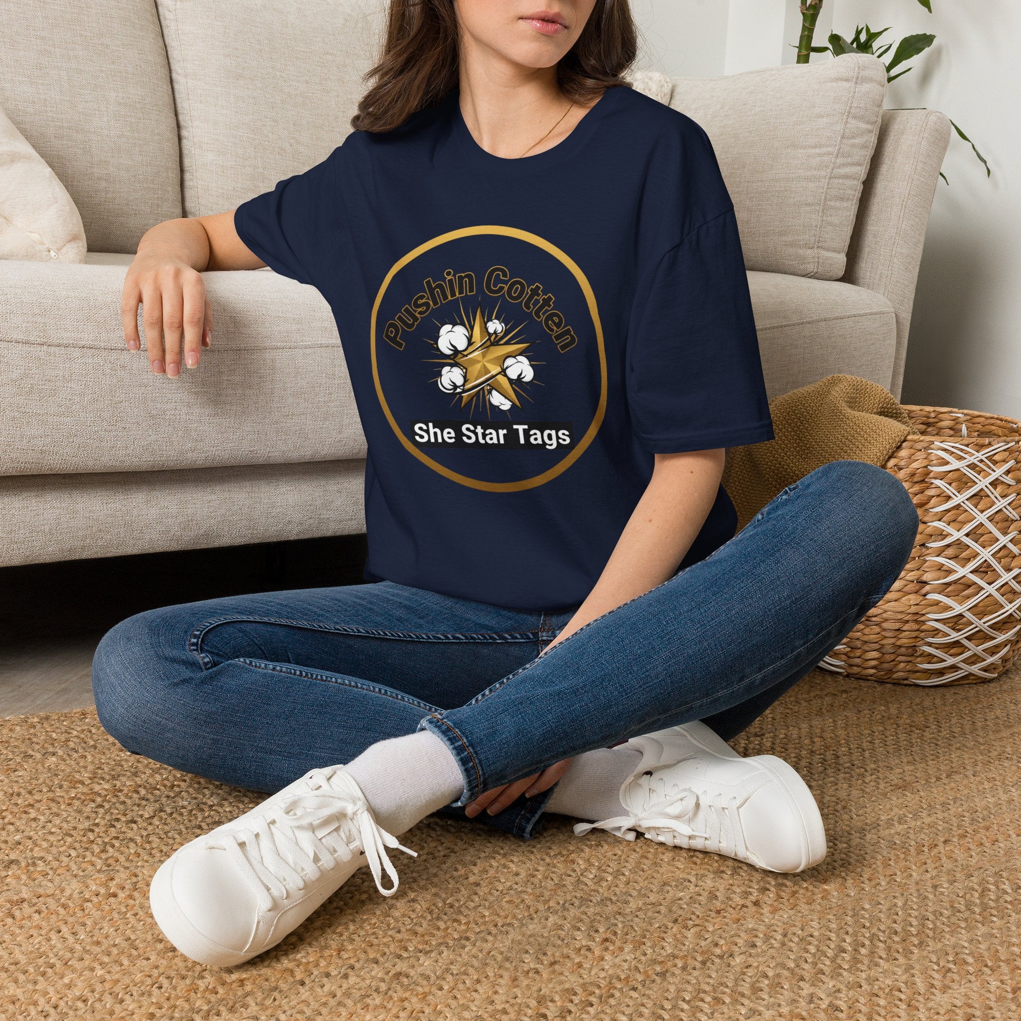 T-Shirt — "Pushin Cotten" She Star Logo Tee