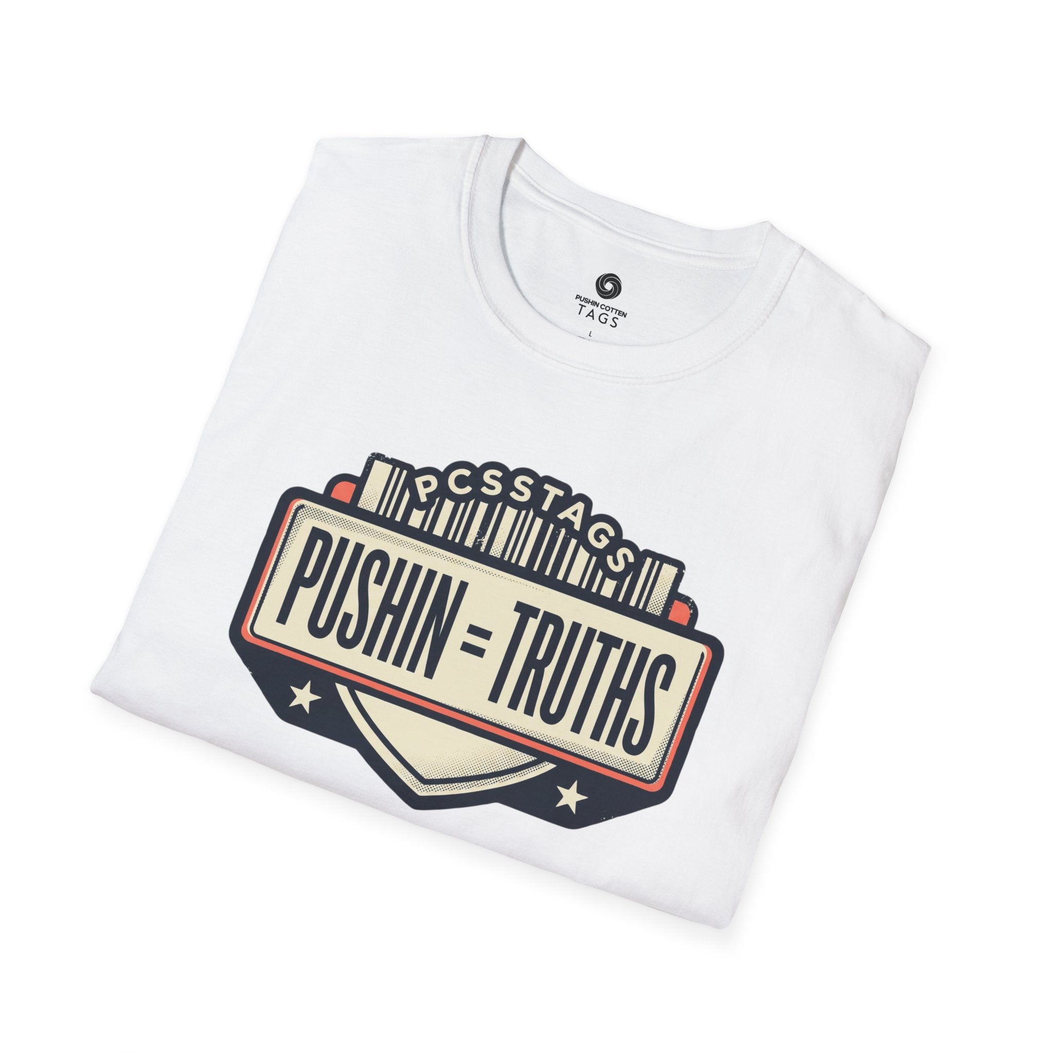Pushin Truths Graphic T-Shirt — Vintage Badge Design