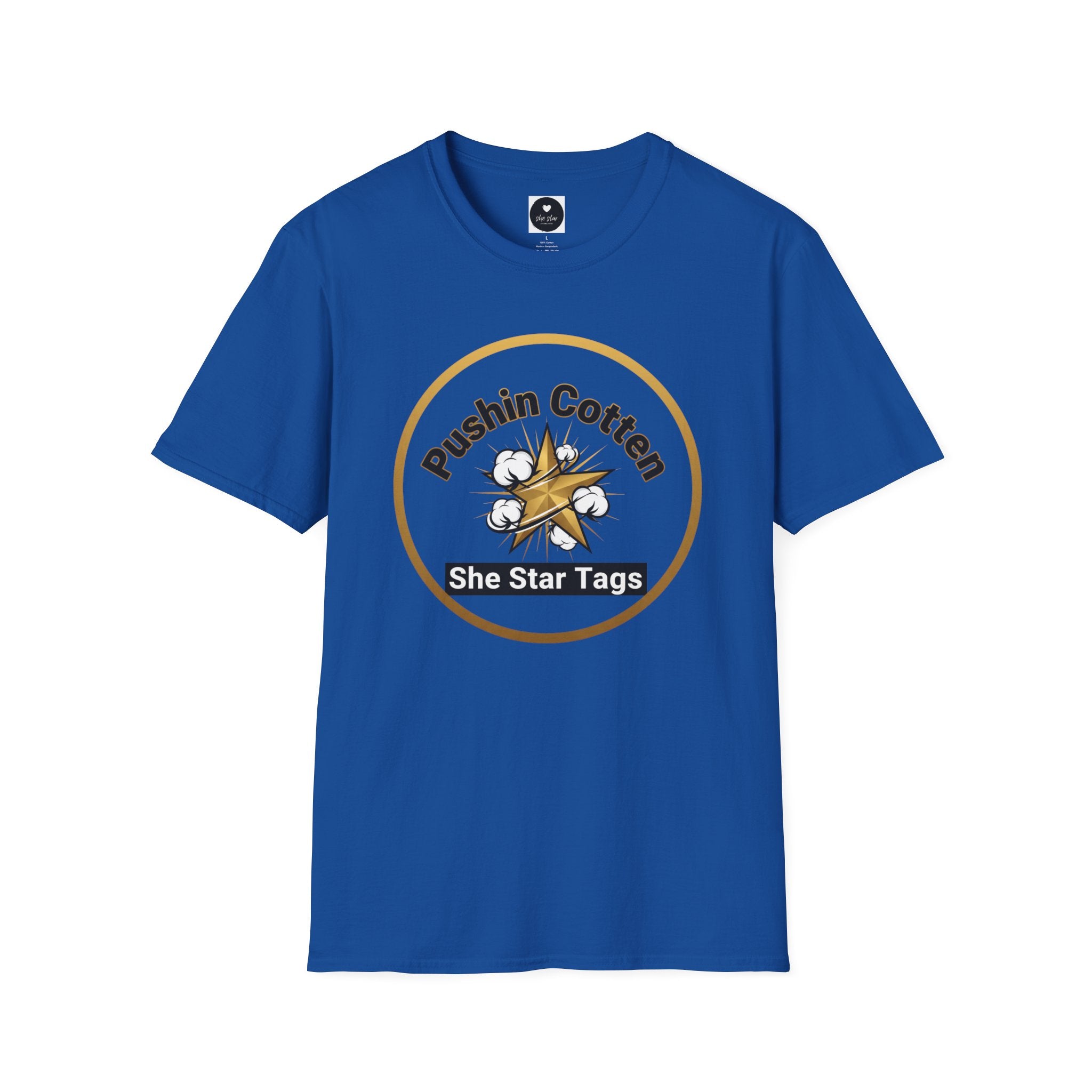 T-Shirt — "Pushin Cotten" She Star Logo Tee