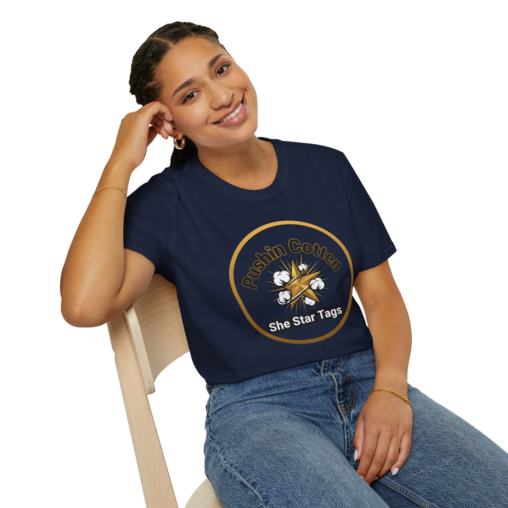 T-Shirt — "Pushin Cotten" She Star Logo Tee