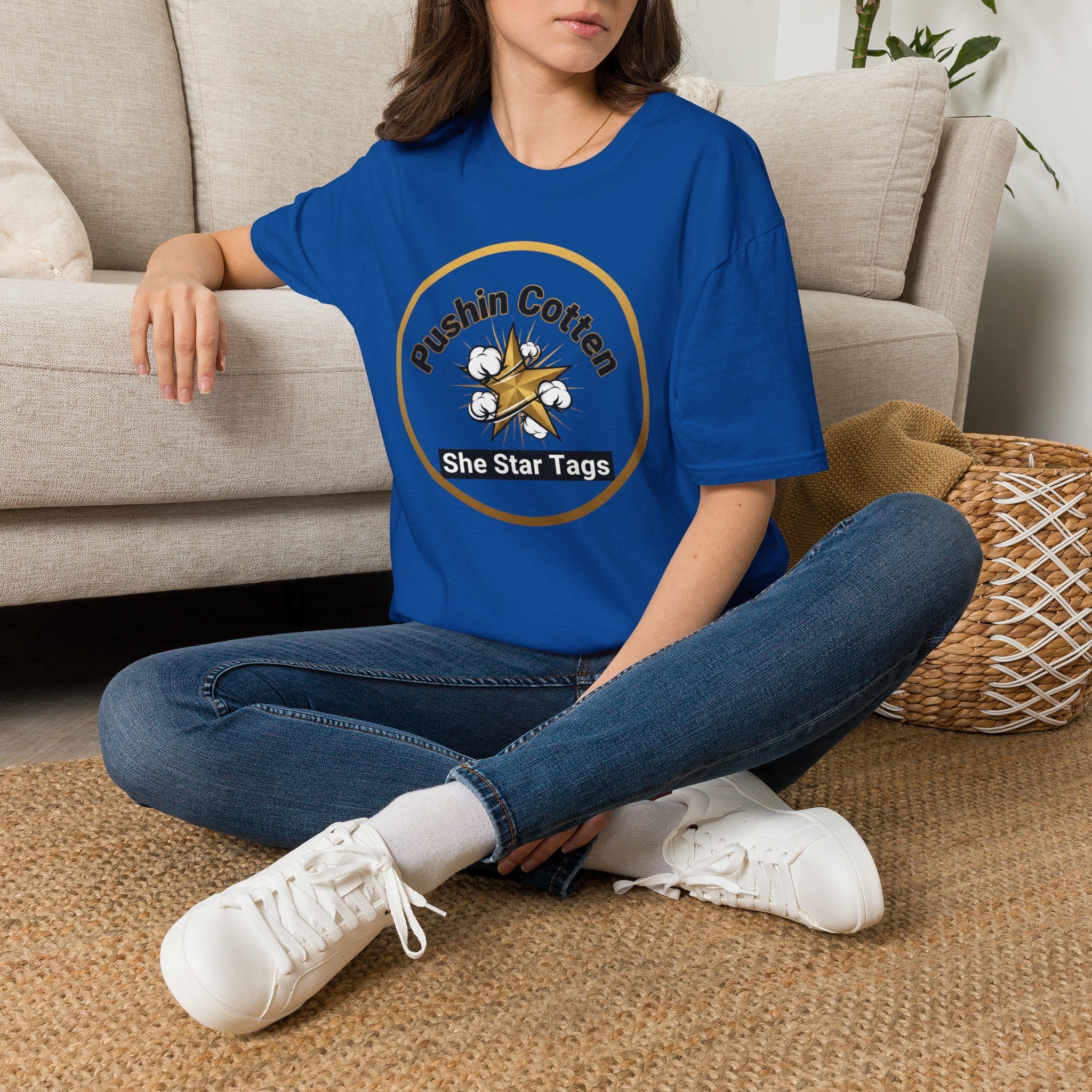 T-Shirt — "Pushin Cotten" She Star Logo Tee