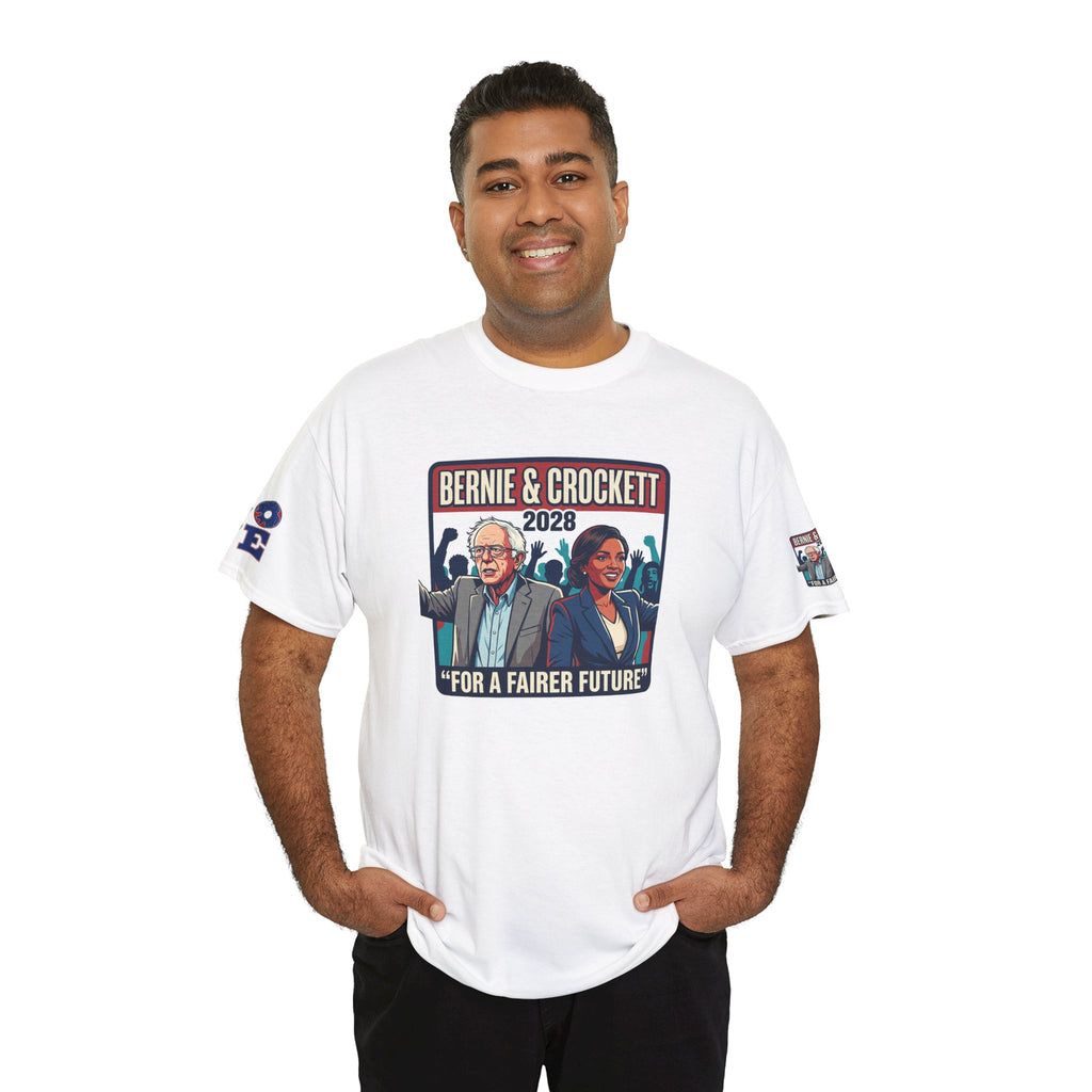 Bernie & Crockett 2028 Tee — "For a Fairer Future" Political Campaign T-Shirt
