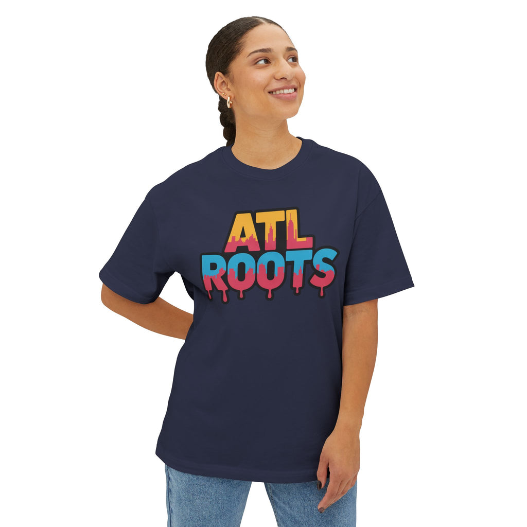 Colorful ATL Roots Oversized Boxy Tee, Streetwear Shirt, Gift for Atlanta Lovers, Casual Summer Top, Urban Fashion Tee, Unisex Graphic Tee