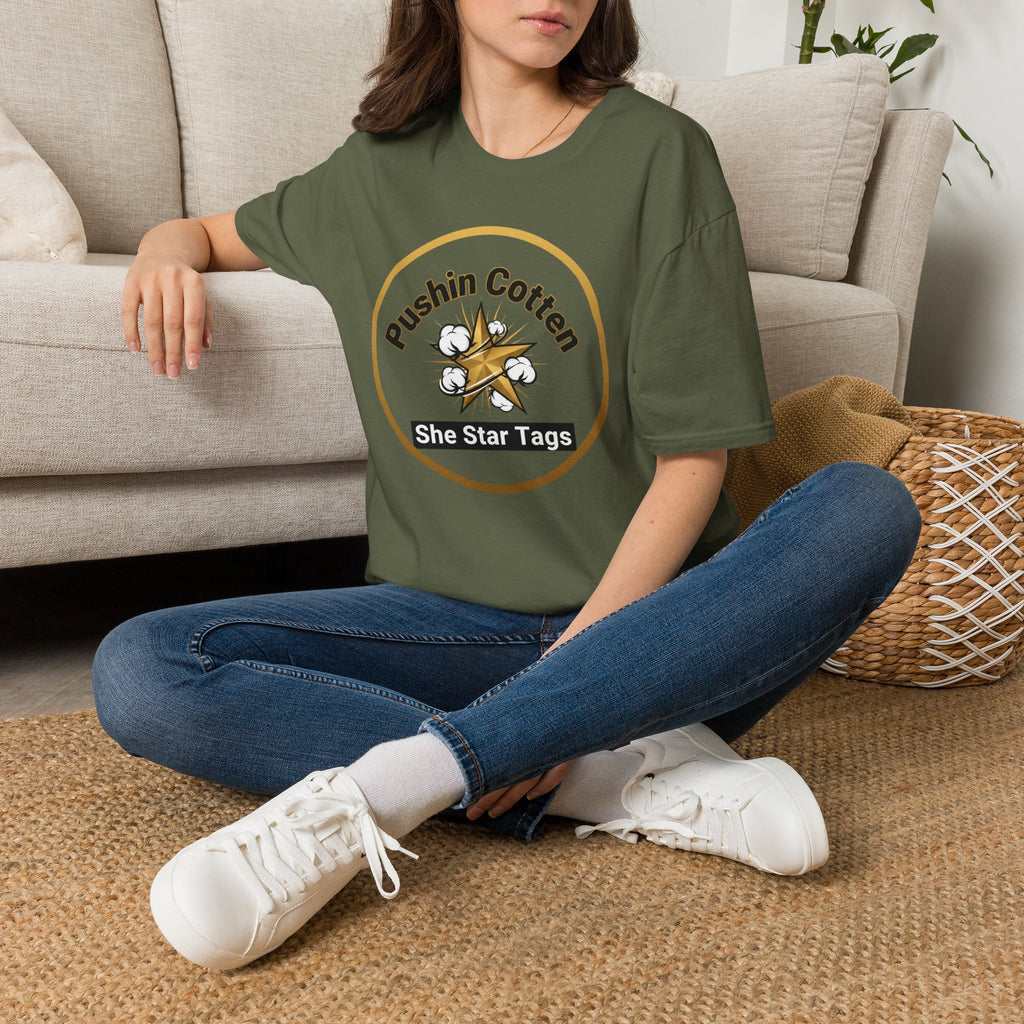 T-Shirt — "Pushin Cotten" She Star Logo Tee