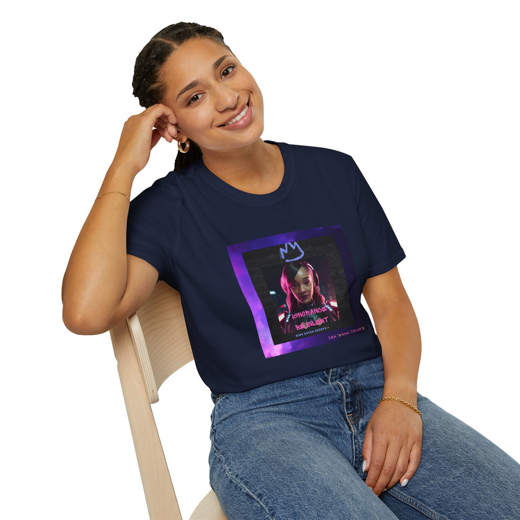 Queen Crown Photo Tee — Neon Portrait Graphic T-Shirt