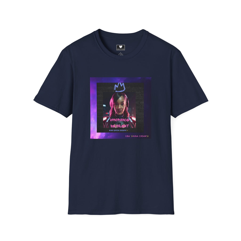 Queen Crown Photo Tee — Neon Portrait Graphic T-Shirt