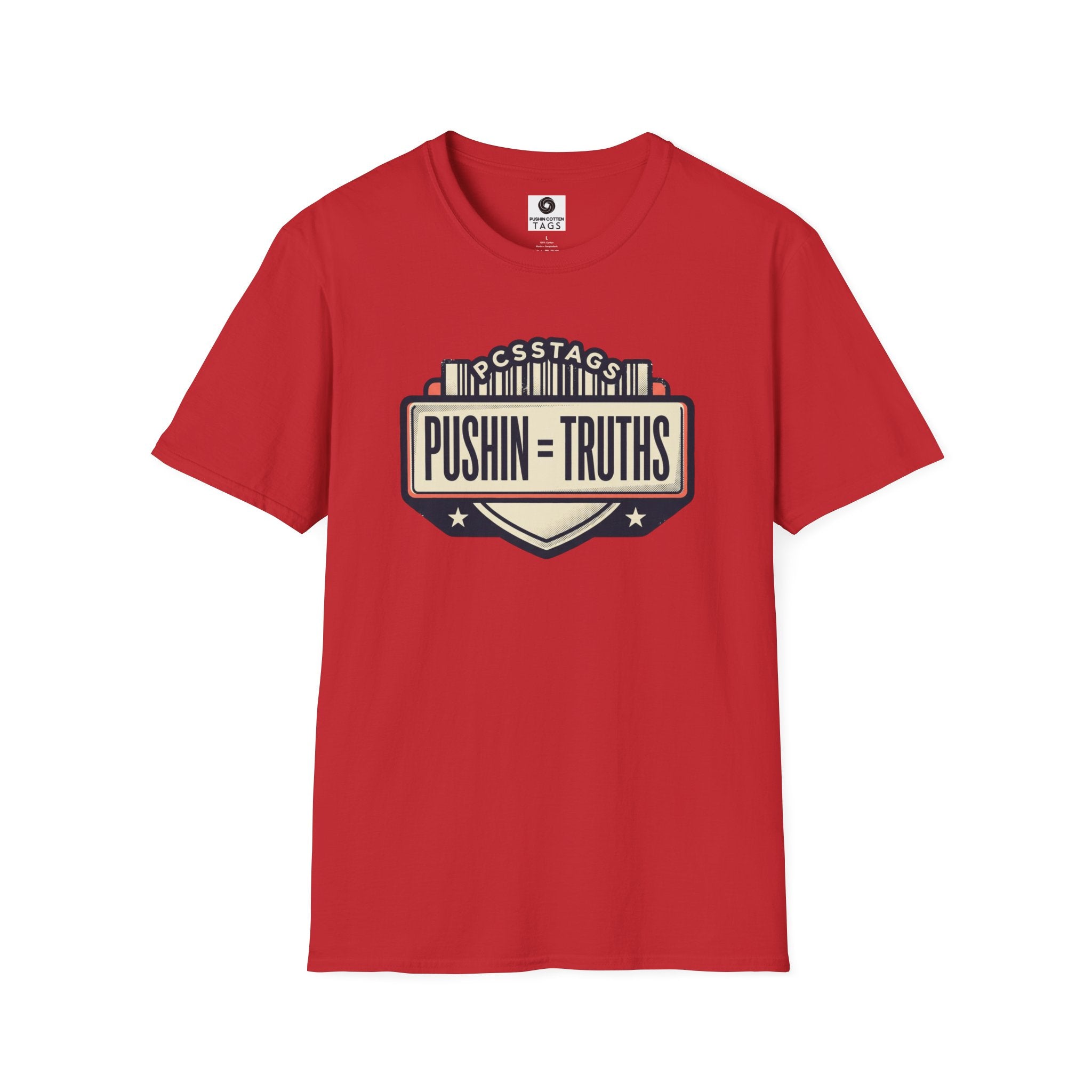 Pushin Truths Graphic T-Shirt — Vintage Badge Design