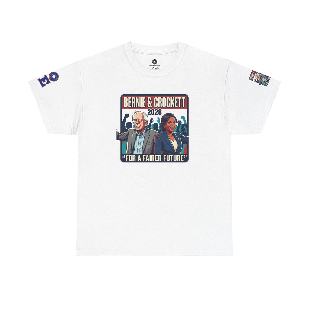 Bernie & Crockett 2028 Tee — "For a Fairer Future" Political Campaign T-Shirt