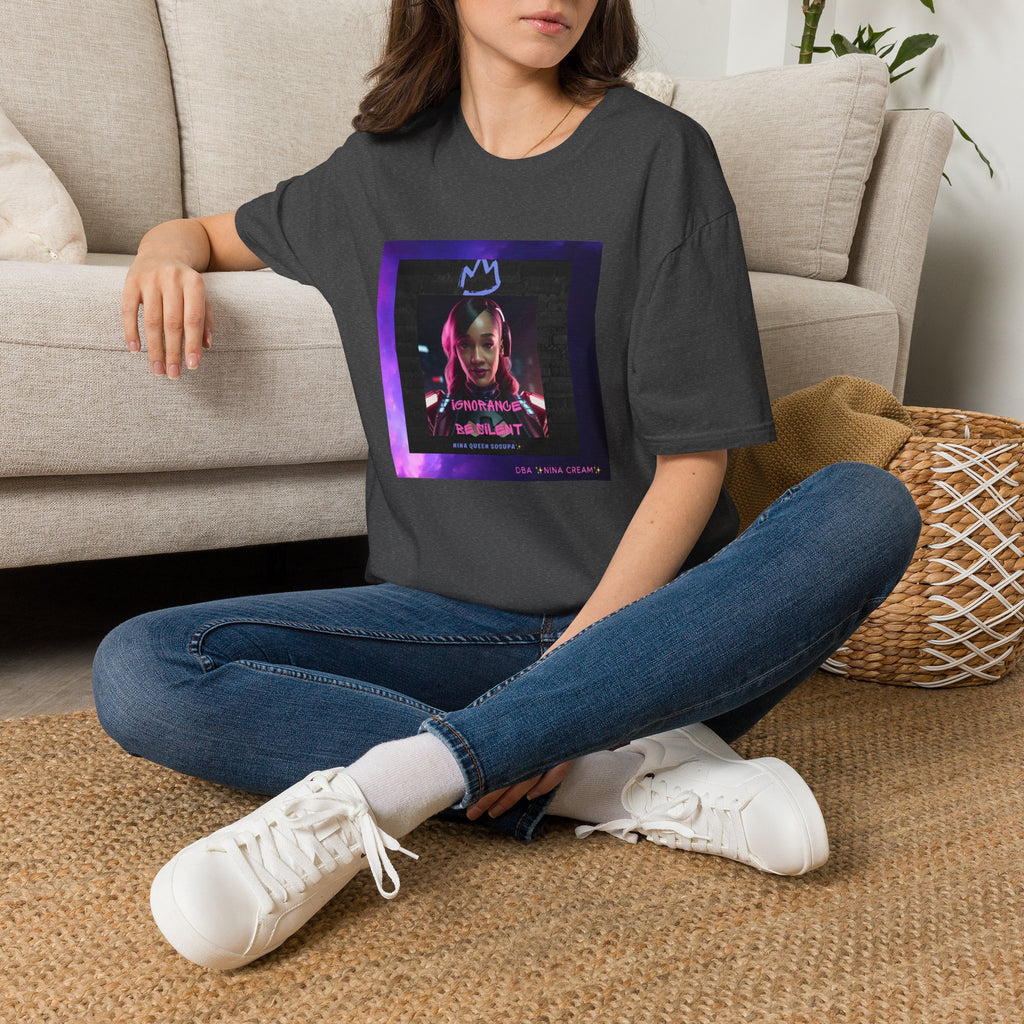 Queen Crown Photo Tee — Neon Portrait Graphic T-Shirt