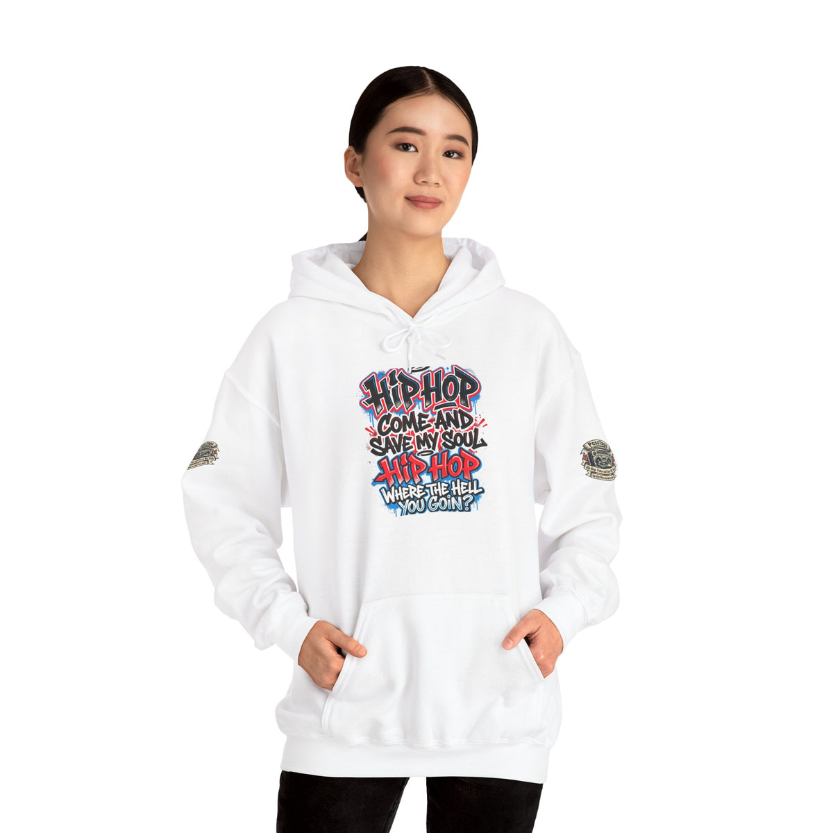 Hip-Hop Graffiti Hoodie — "Hip Hop Come and Save My Soul" Streetwear Pullover
