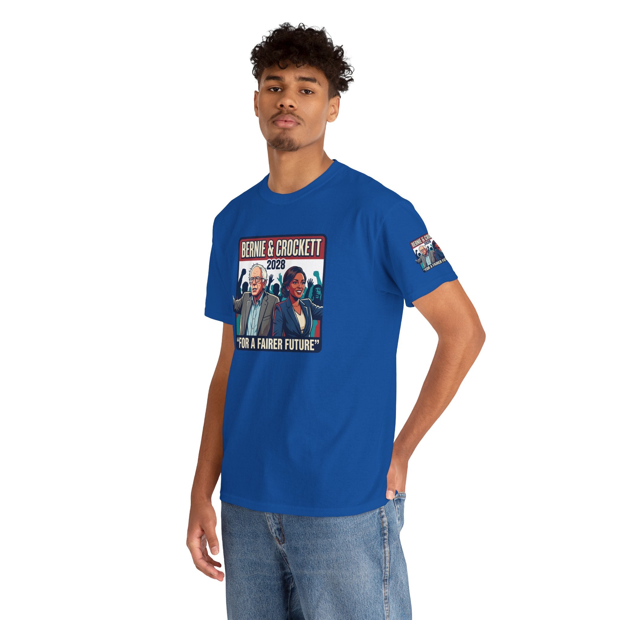 Bernie & Crockett 2028 Tee — "For a Fairer Future" Political Campaign T-Shirt