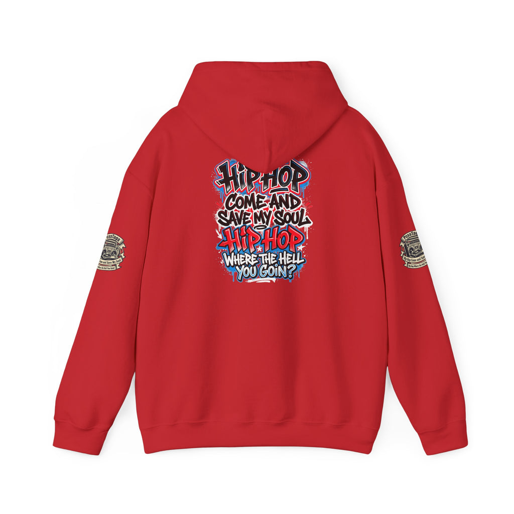 Hip-Hop Graffiti Hoodie — "Hip Hop Come and Save My Soul" Streetwear Pullover