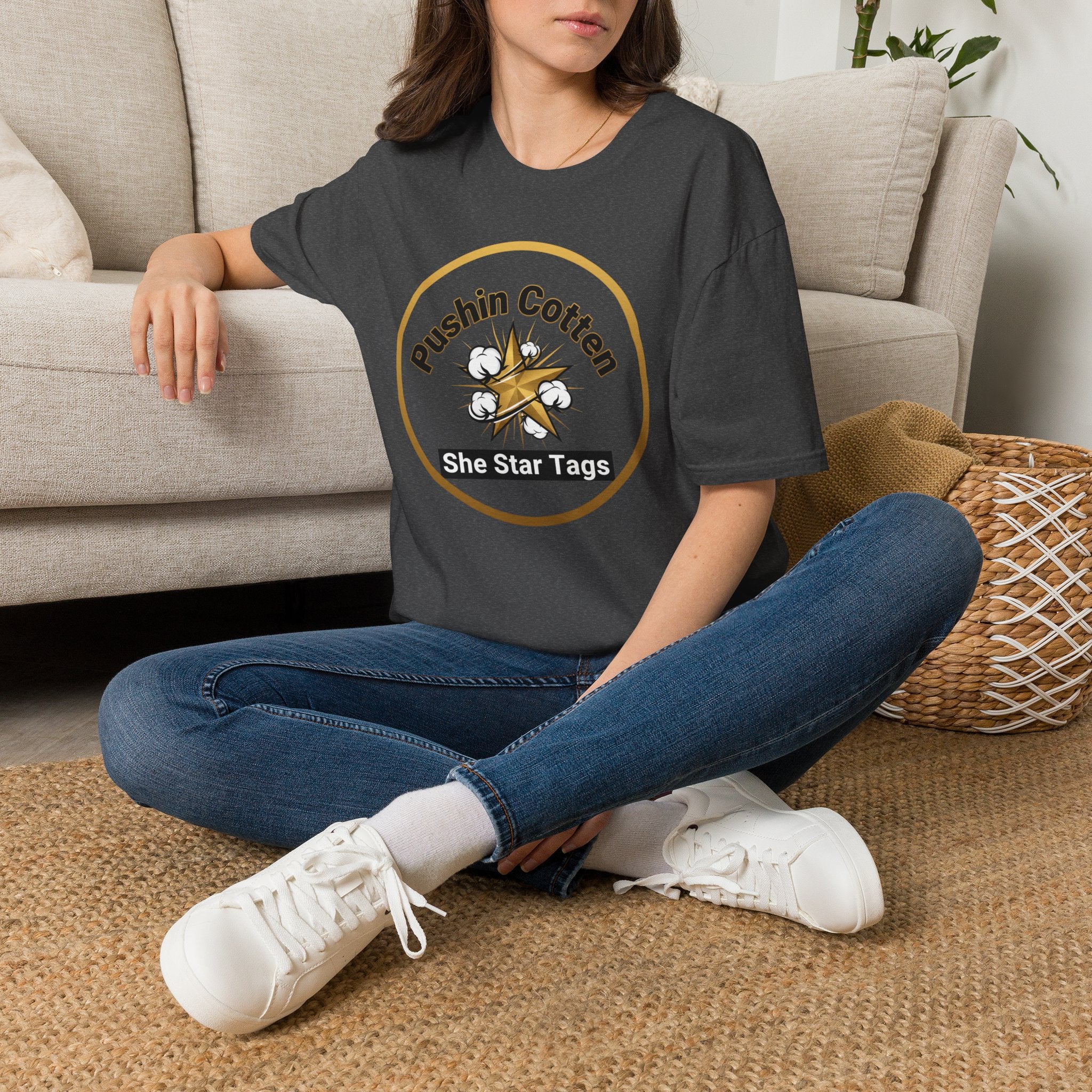 T-Shirt — "Pushin Cotten" She Star Logo Tee
