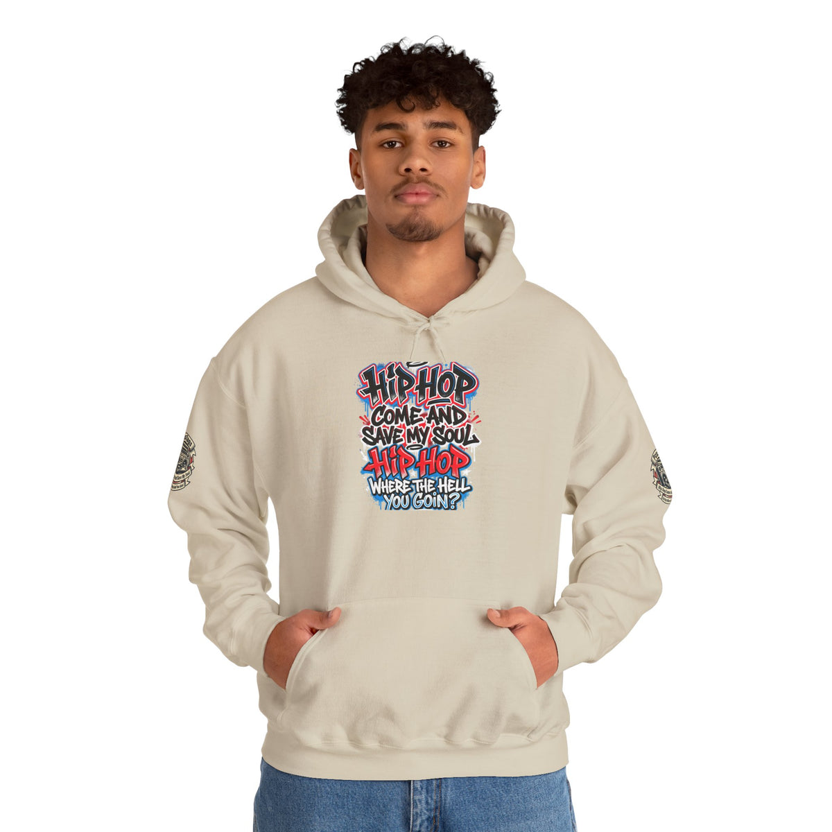 Hip-Hop Graffiti Hoodie — "Hip Hop Come and Save My Soul" Streetwear Pullover