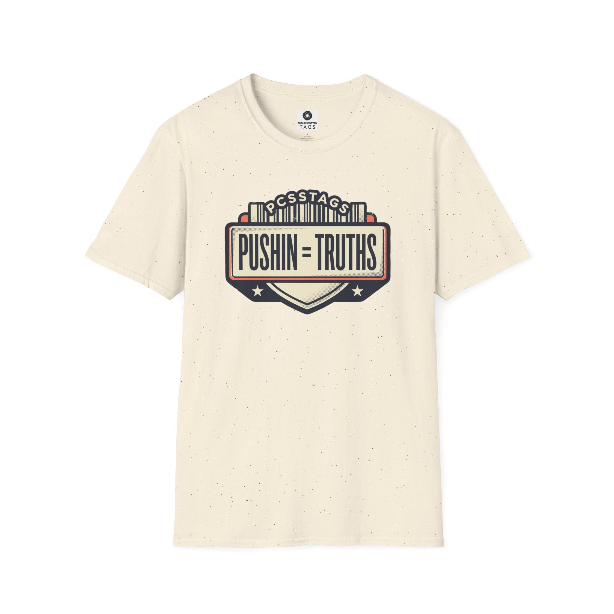 Pushin Truths Graphic T-Shirt — Vintage Badge Design