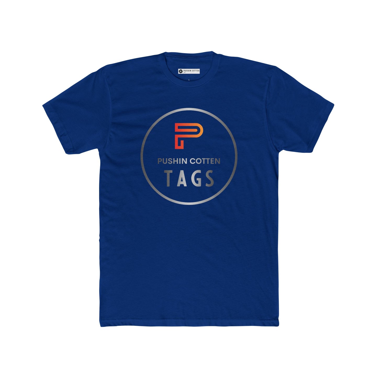 Men's Cotton Crew Tee featuring Pushin Cotton Tags Royalty Logo