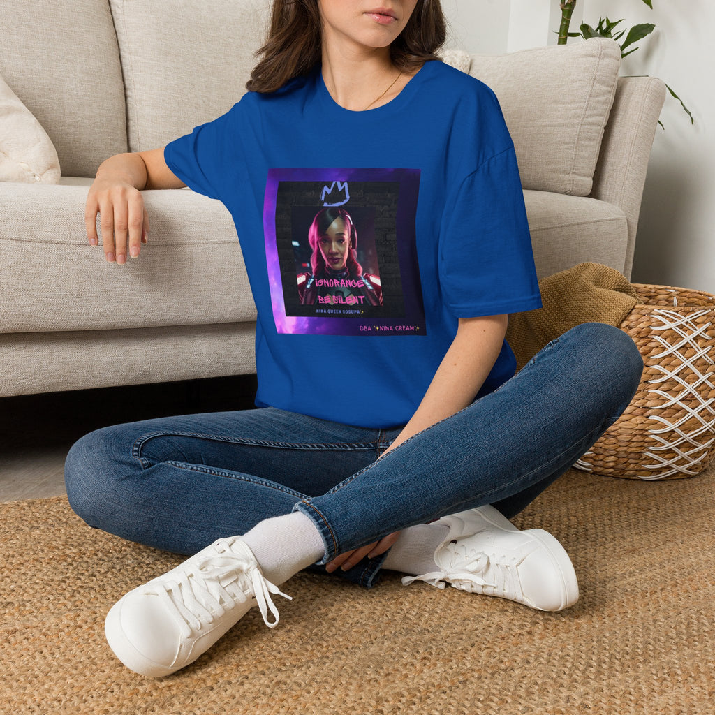Queen Crown Photo Tee — Neon Portrait Graphic T-Shirt