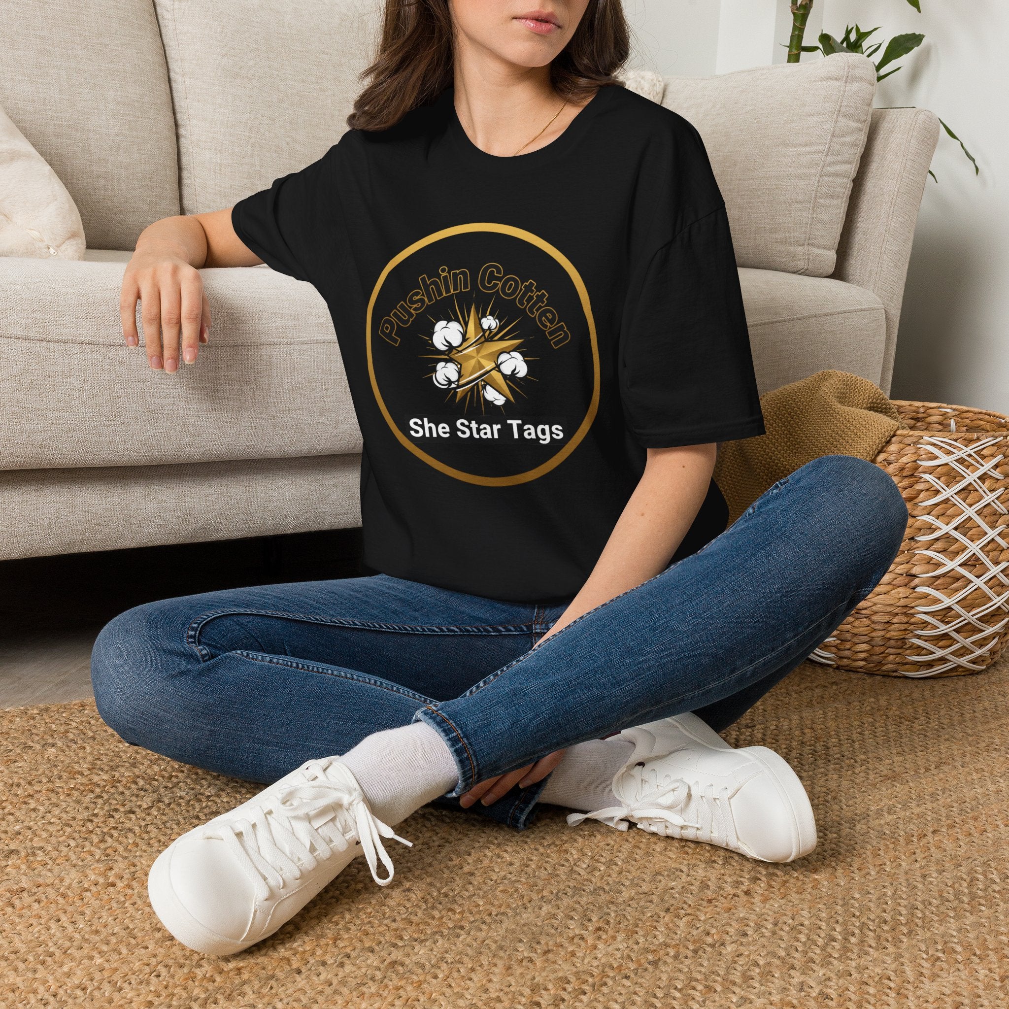 T-Shirt — "Pushin Cotten" She Star Logo Tee