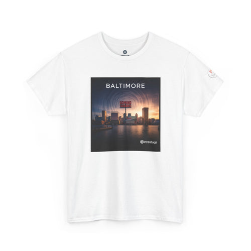 Baltimore Skyline Tee – City Sunset Photo Graphic T-Shirt