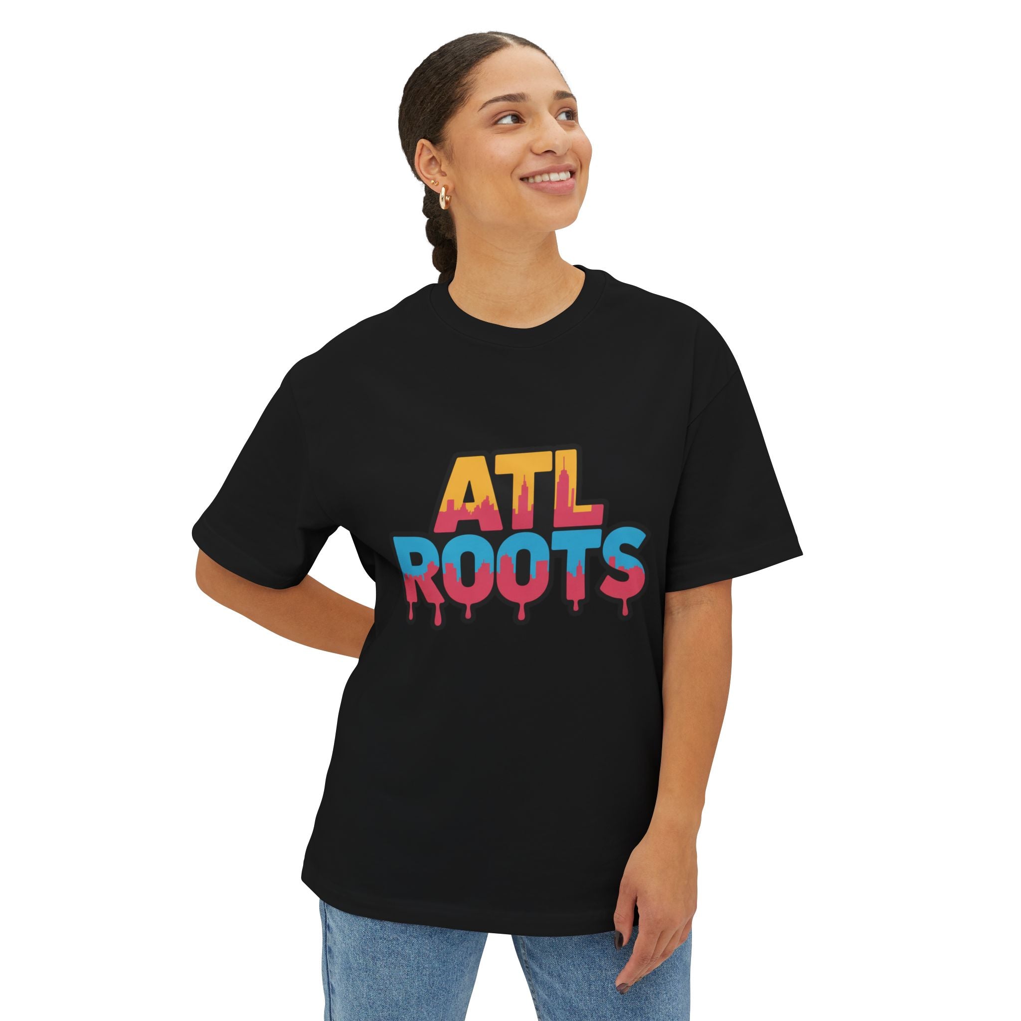 Colorful ATL Roots Oversized Boxy Tee, Streetwear Shirt, Gift for Atlanta Lovers, Casual Summer Top, Urban Fashion Tee, Unisex Graphic Tee