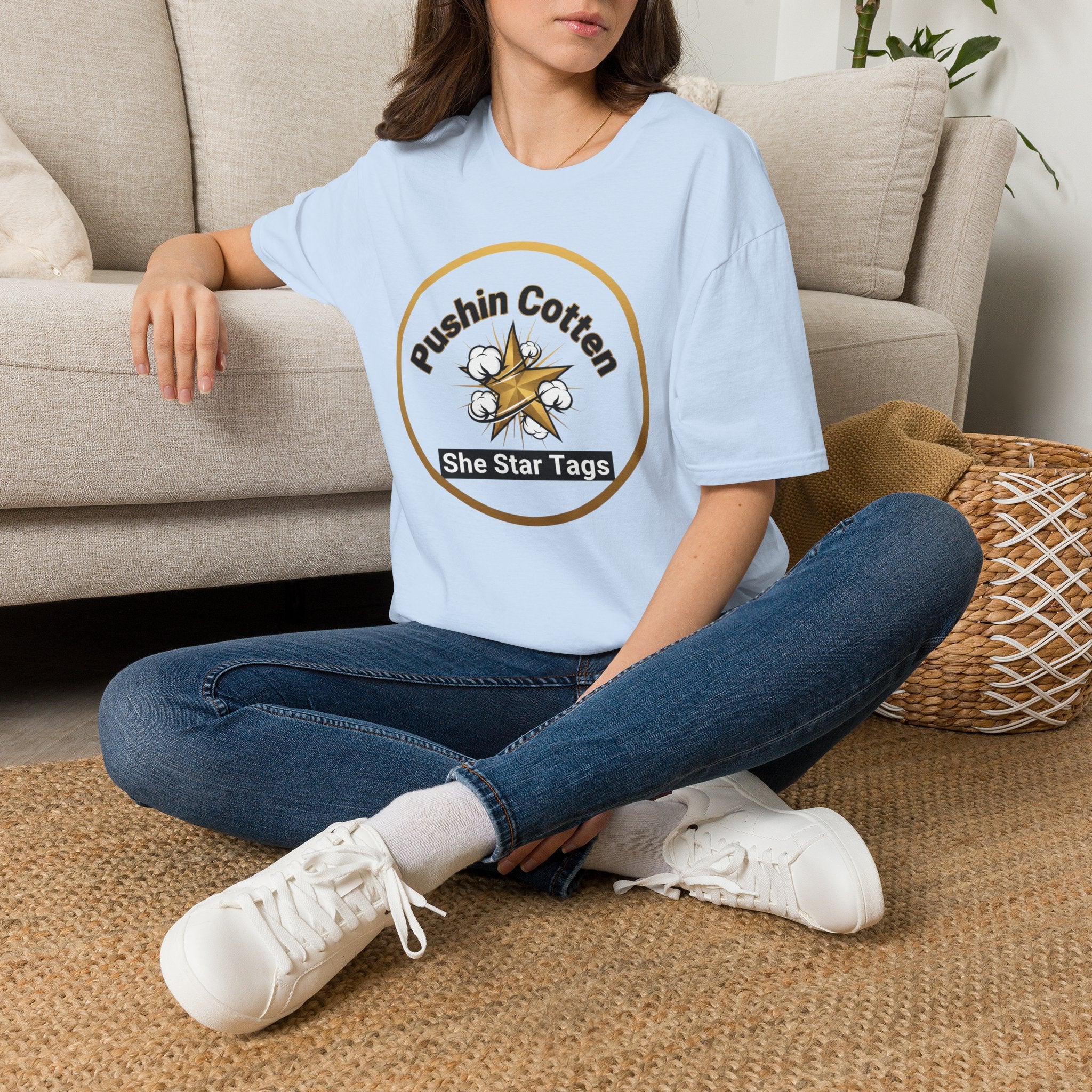 T-Shirt — "Pushin Cotten" She Star Logo Tee