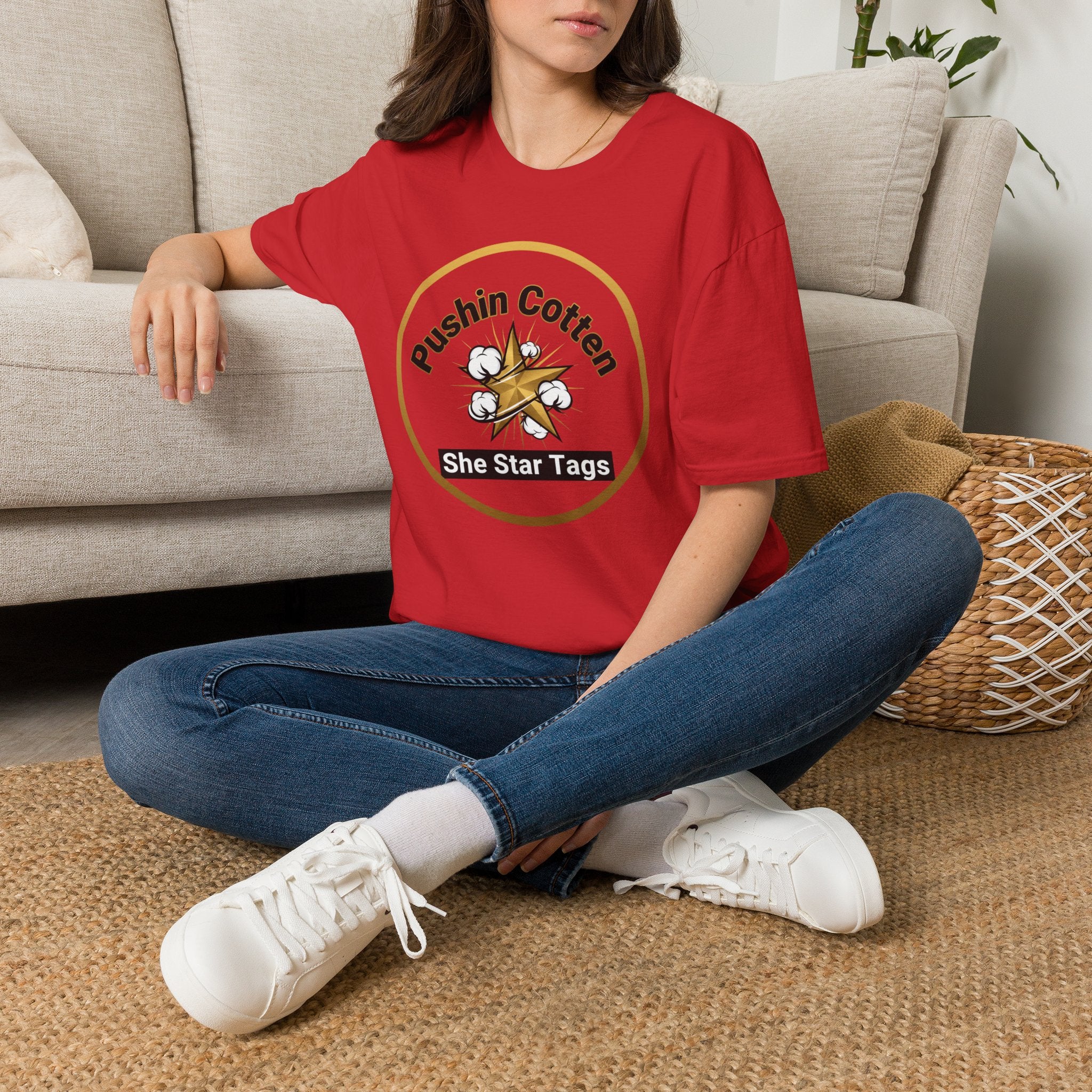 T-Shirt — "Pushin Cotten" She Star Logo Tee