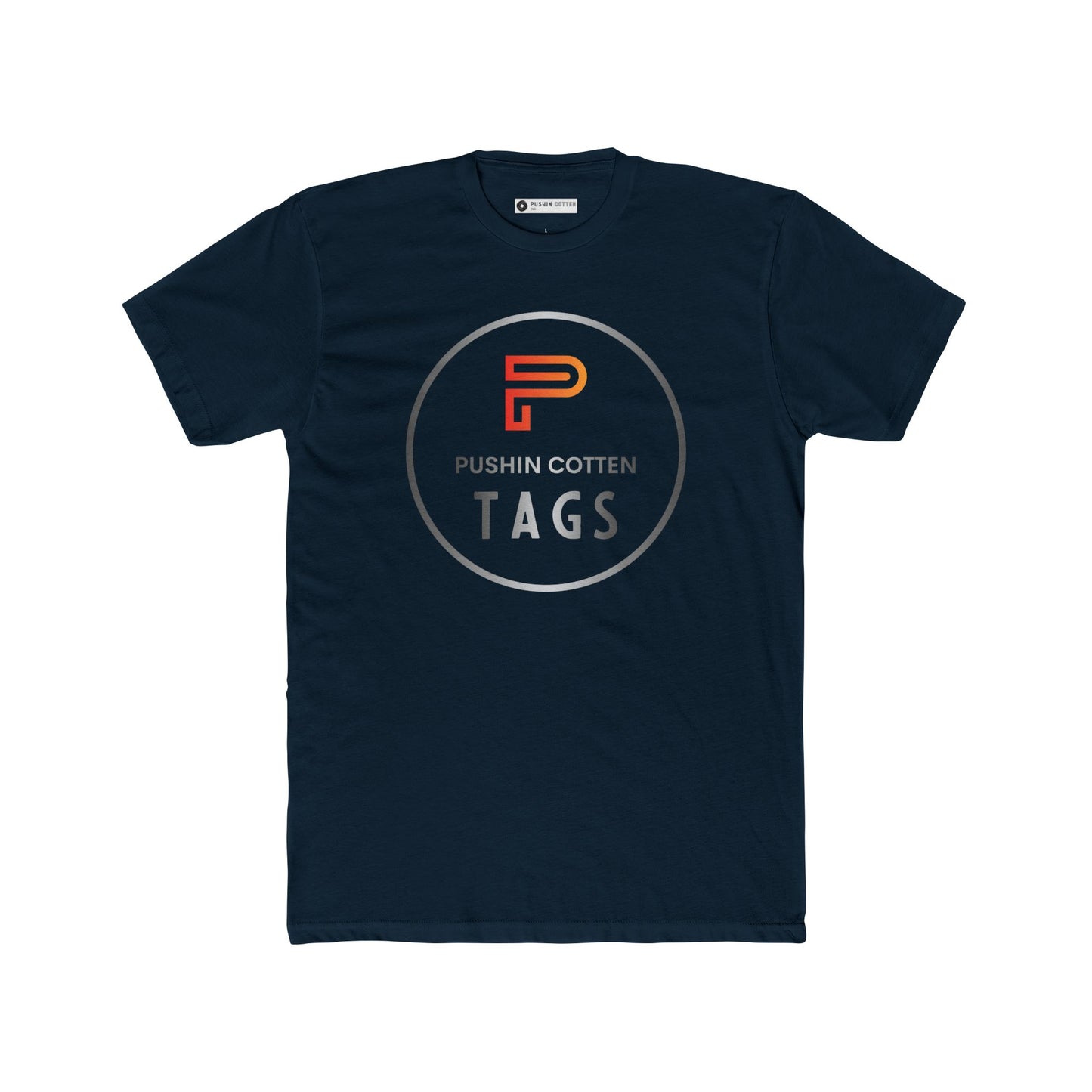 Men's Cotton Crew Tee featuring Pushin Cotton Tags Royalty Logo