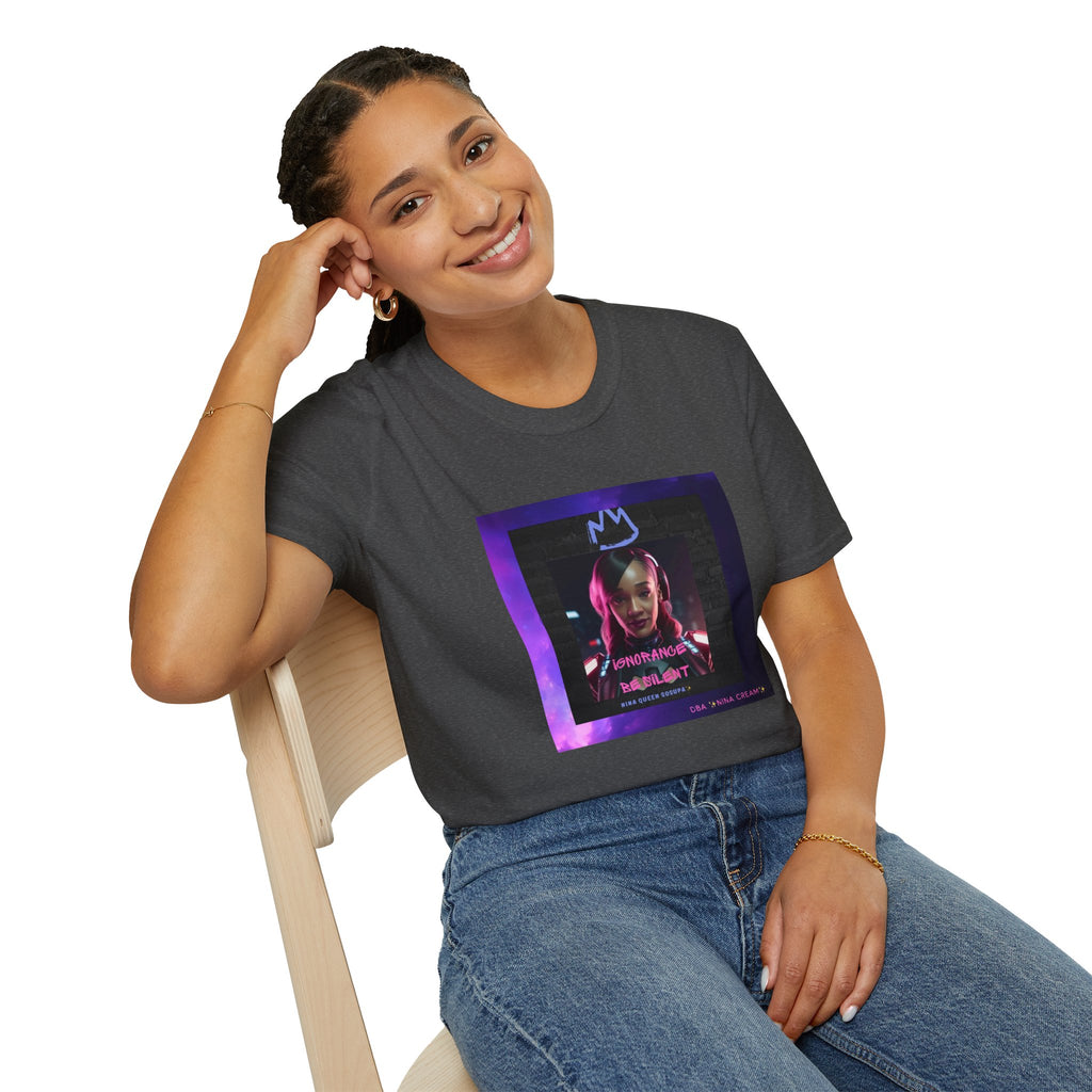 Queen Crown Photo Tee — Neon Portrait Graphic T-Shirt