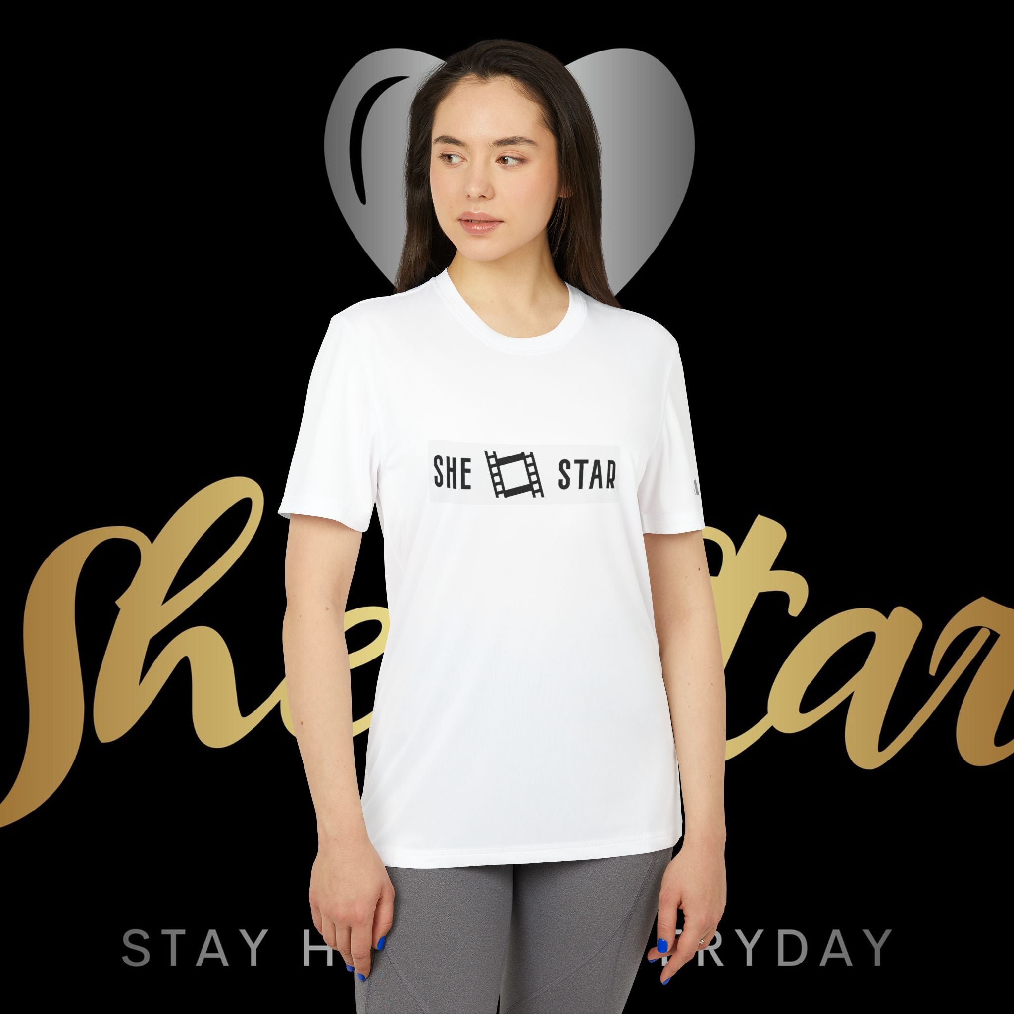 she star tags / adidas® Sport T-shirt