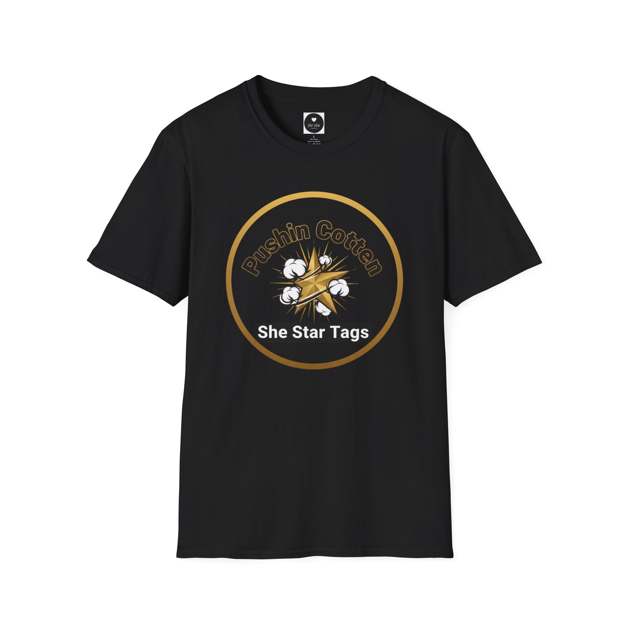 T-Shirt — "Pushin Cotten" She Star Logo Tee