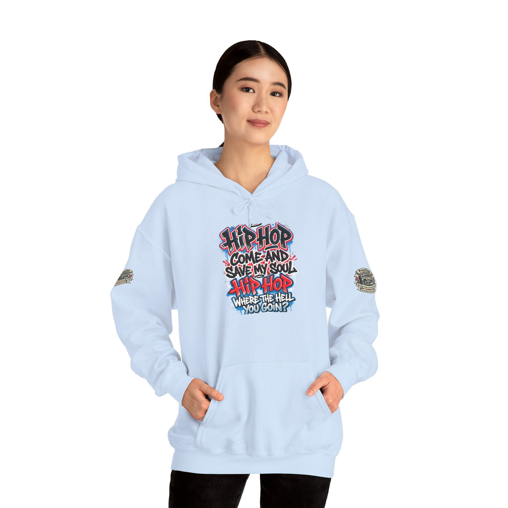 Hip-Hop Graffiti Hoodie — "Hip Hop Come and Save My Soul" Streetwear Pullover