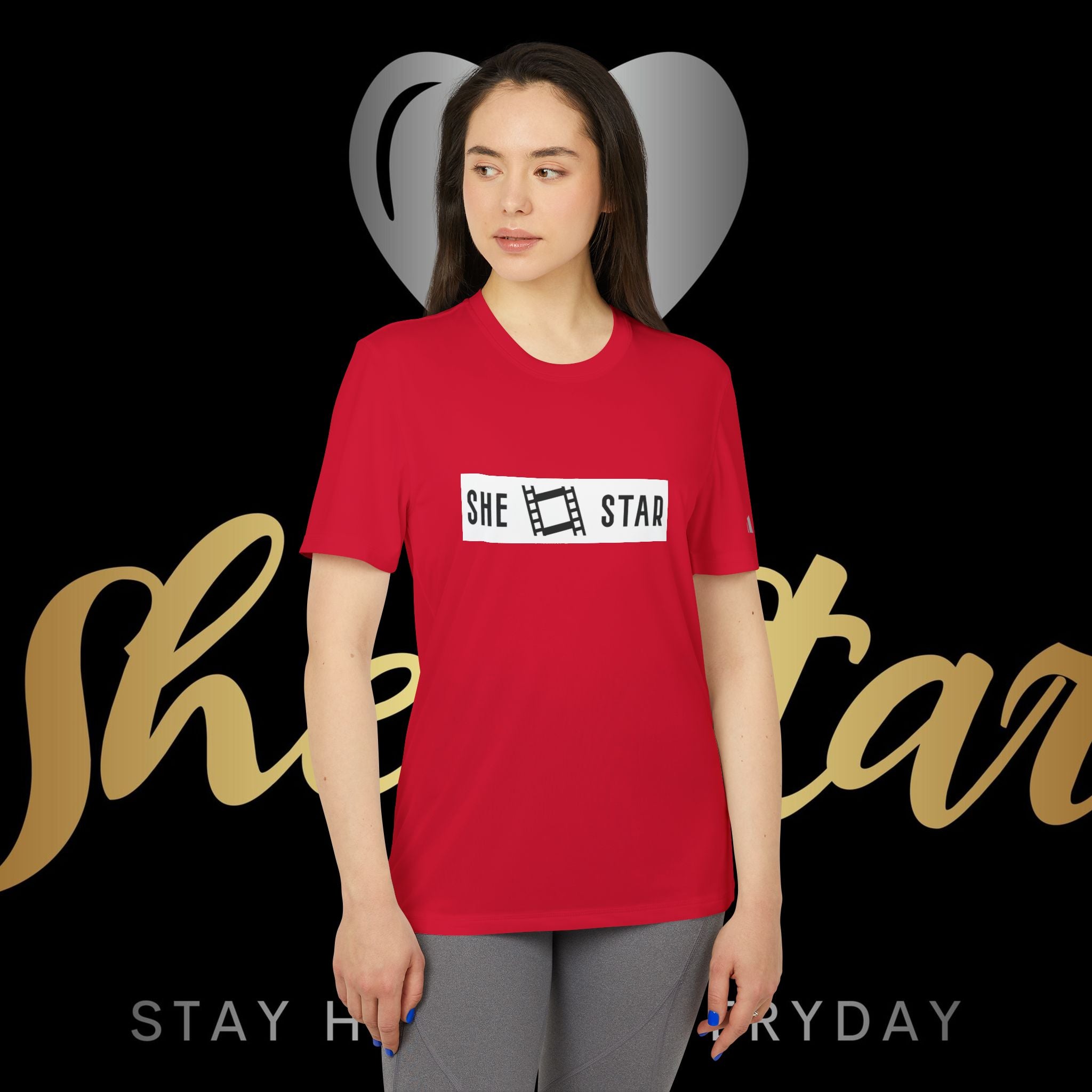 she star tags / adidas® Sport T-shirt