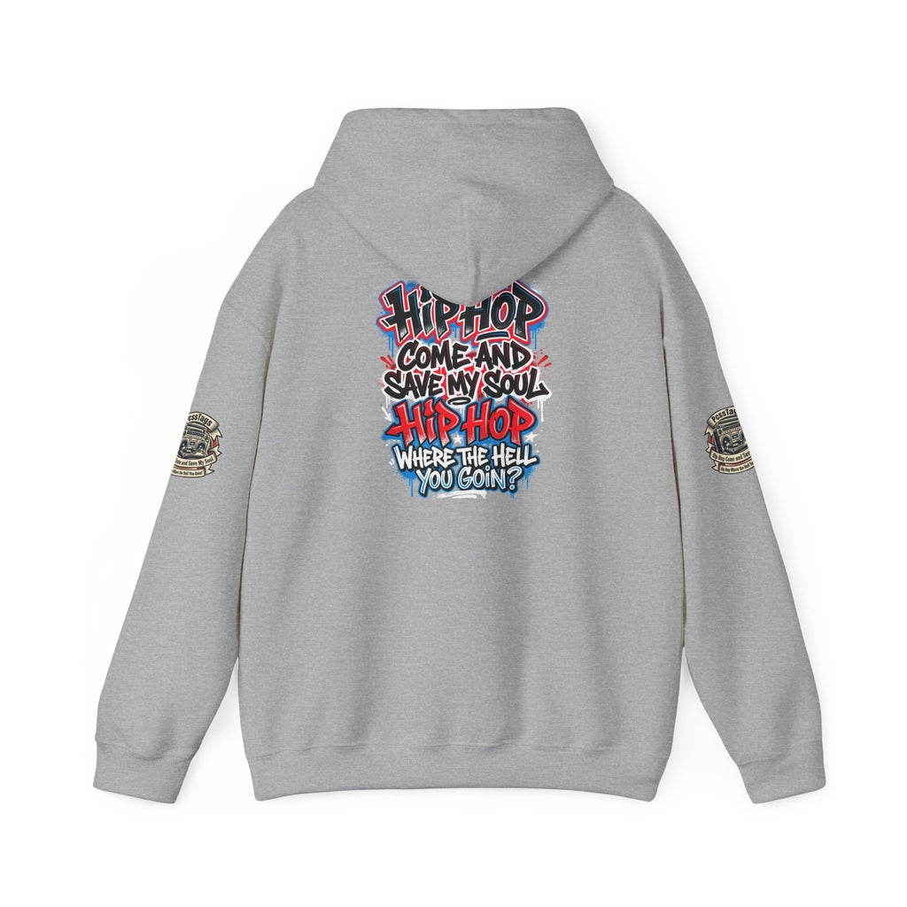 Hip-Hop Graffiti Hoodie — "Hip Hop Come and Save My Soul" Streetwear Pullover