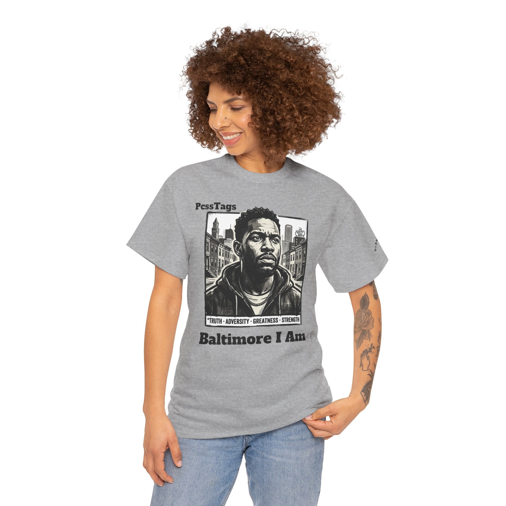 Baltimore I Am T-Shirt — Urban Portrait Tee Celebrating Strength & Resilience