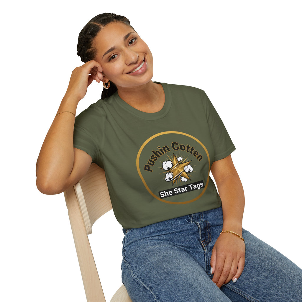 T-Shirt — "Pushin Cotten" She Star Logo Tee